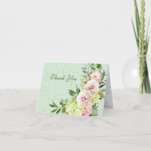 Joli Carte de remerciements botanique fleuri
