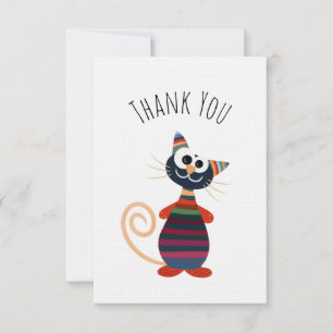 Joli carte de remerciements de chat coloré