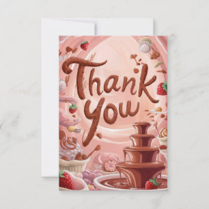 Joli carte de remerciements de chocolat enchanté