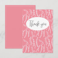 Joli Carte de remerciements Plat Rose
