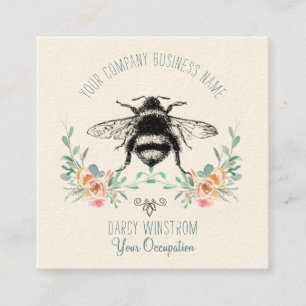 Joli Carte de visite de fleurs d'abeille