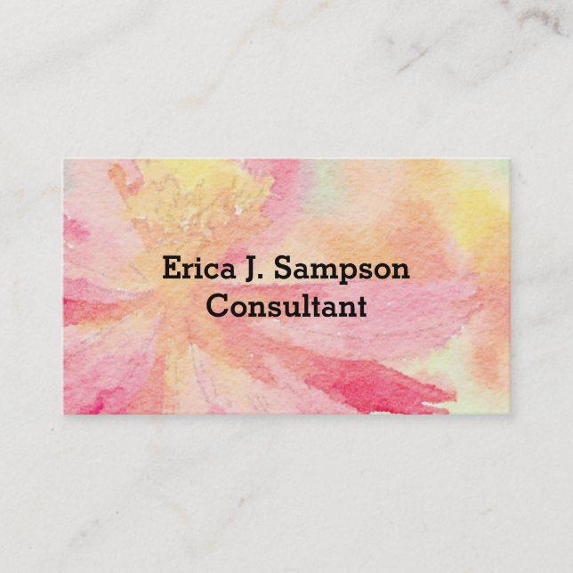 Joli Carte de visite Floral Aquarelle (Devant)