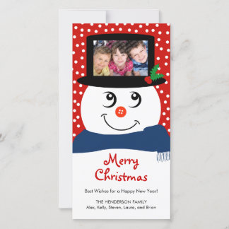 Joli Carte photo Noël Snowman