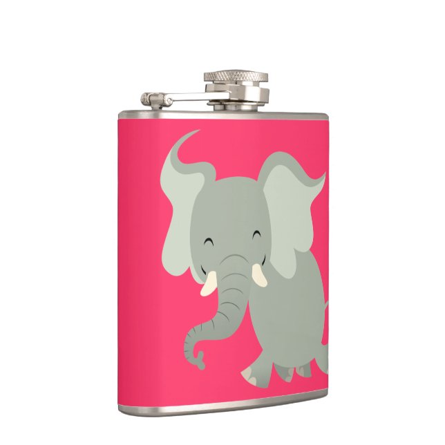 Joli Carton Eléphant Flacon de hanche (Droite)