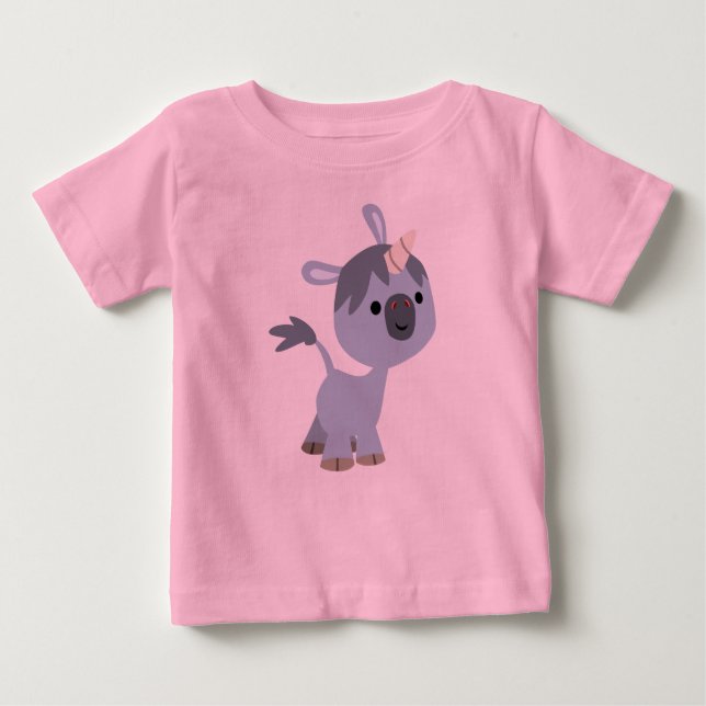 Joli Cartoon Bébé Unicorn Baby T-shirt (Devant)