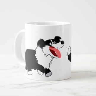 Joli Cartoon Bordure Collie Jumbo Mug