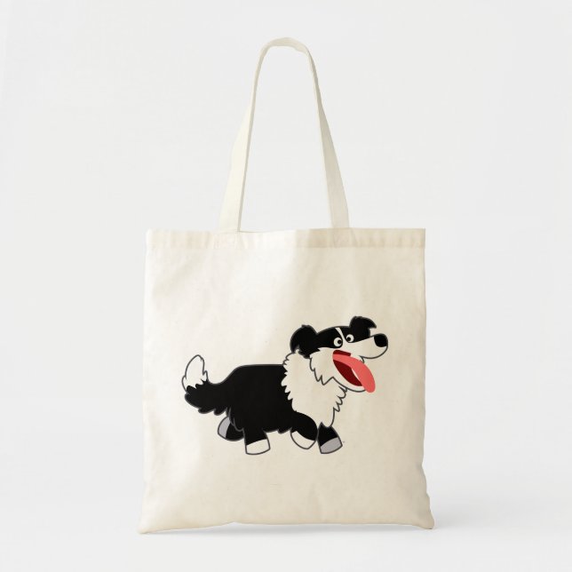 Joli Cartoon Bordure Collie sac (Devant)