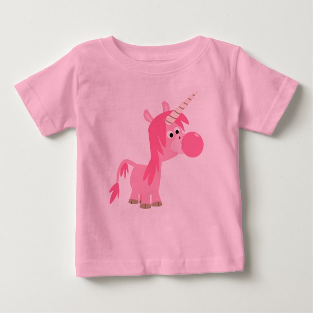 Joli Cartoon Bubble Gum Unicorn Baby T-shirt (Devant)