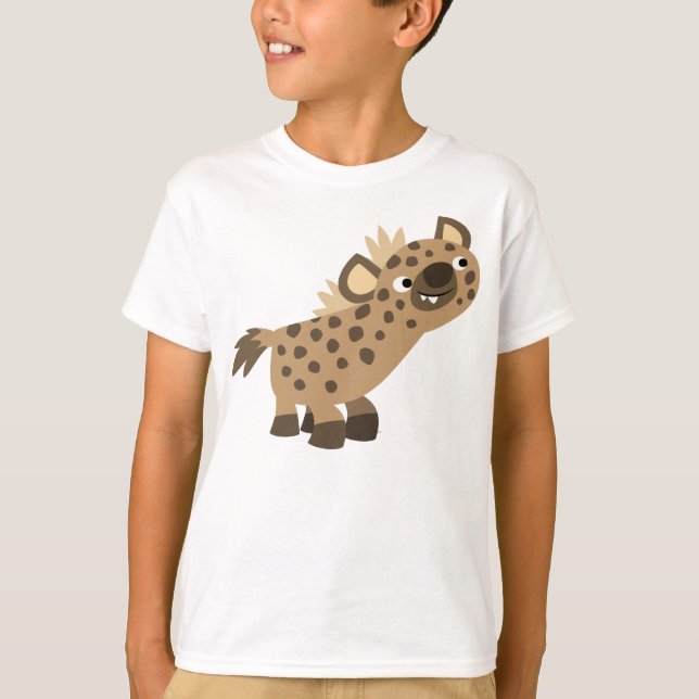 Joli Cartoon Curieux Hyena T-shirt Enfants (Devant)