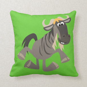 Joli Cartoon Tap Dancing Wildebeest Coussin
