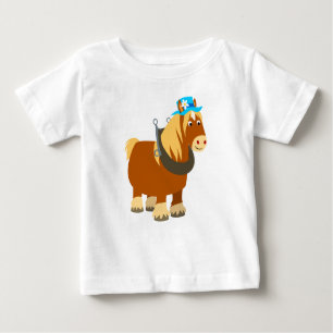 Joli Cartoon Trait Breton Cheval Baby T-shirt