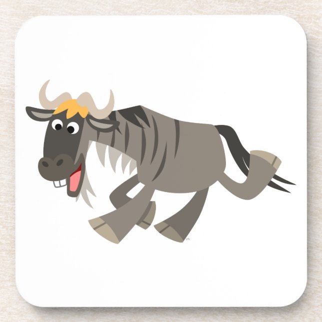 Joli Cartoon Wildebeest Cork Dessous de verre (Devant)