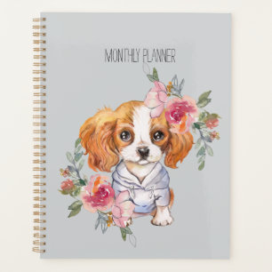 Joli Cavalier King Charles Spaniel et Fleurs