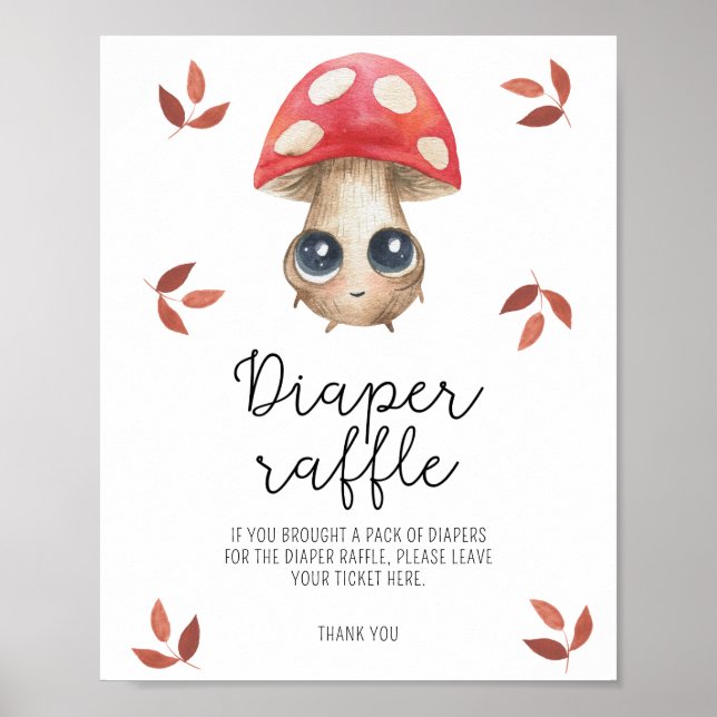 Joli champignon - Affiche de tombola de couches (Devant)