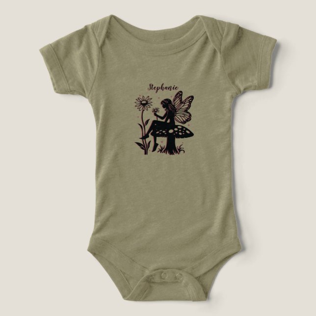 Joli champignon et fleur de fée noir et rose (Design Recto)