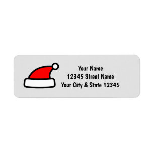 Joli chapeau de Noël étiquettes d'adresse de retou