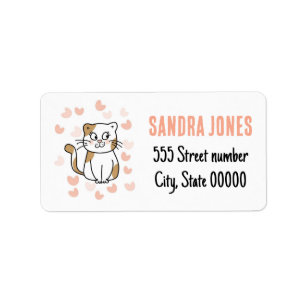 Joli chat étiquette de adresse
