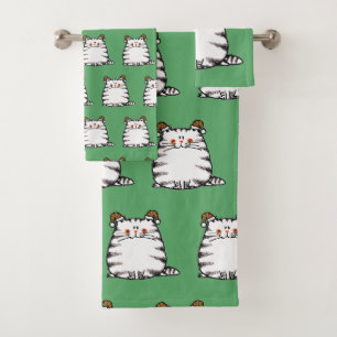 Joli Chat Grassouillet Deux Chapeaux de Noël