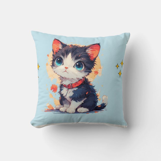 joli chat jeté oreiller  (Recto)