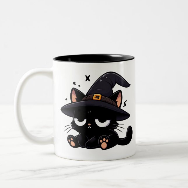Joli Chat Noir & Citrouille | Mug Halloween Recto- (Gauche)