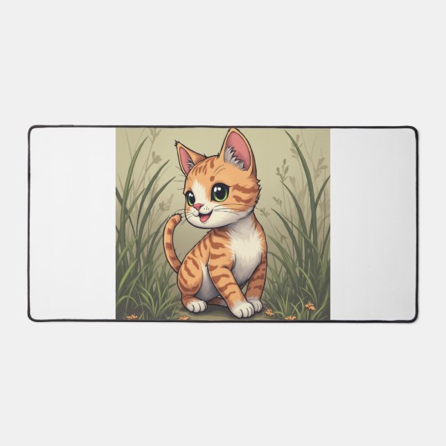 Joli chat sauvage jouant sur le terrain (Recto)
