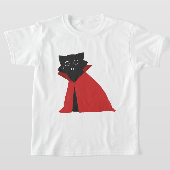 Joli Chat Vampire Halloween T-Shirt Enfants (Poser)