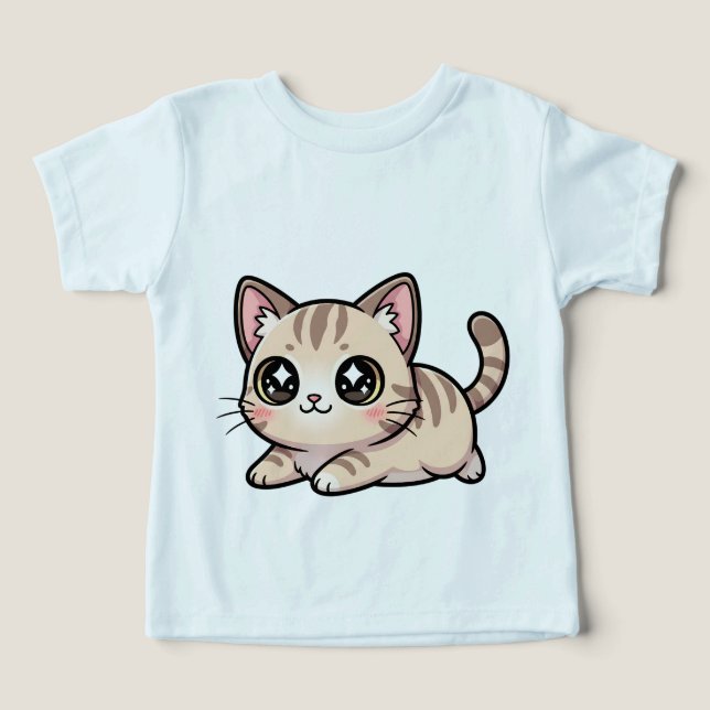 Joli chaton tabby menteur de style Kawaii (Design Recto)