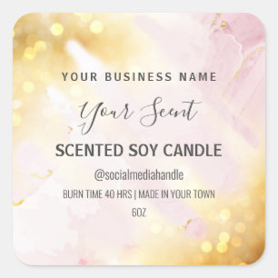 Joli Chatoyant Étiquettes De Bougie De Soja Rose E