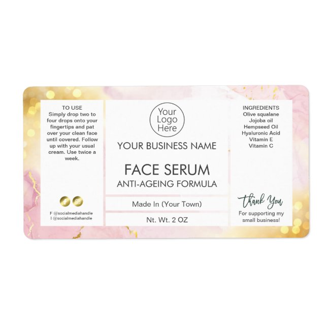 Joli Chatte rose Étiquette de la face de cheveux r (Devant)