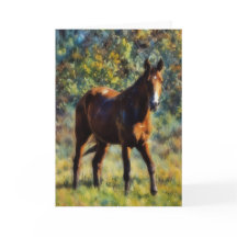 Joli Cheval dans le Pré Carte d'Art Paisible