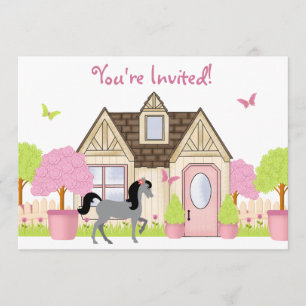 Joli Cheval de Jardin Invitations de fête d'annive