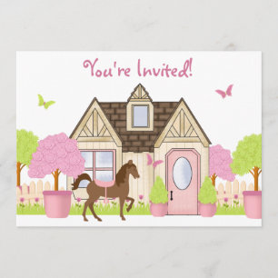 Joli Cheval de Jardin Invitations de fête d'annive