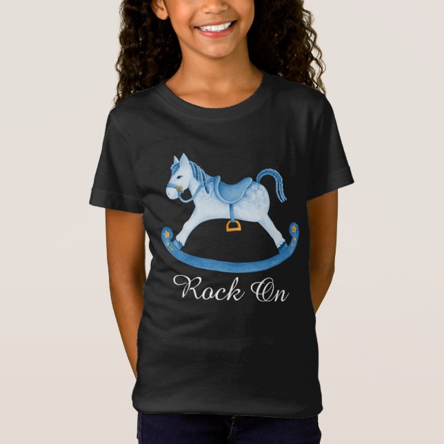 Joli cheval rocking peint art enfants t-shirt (Devant)