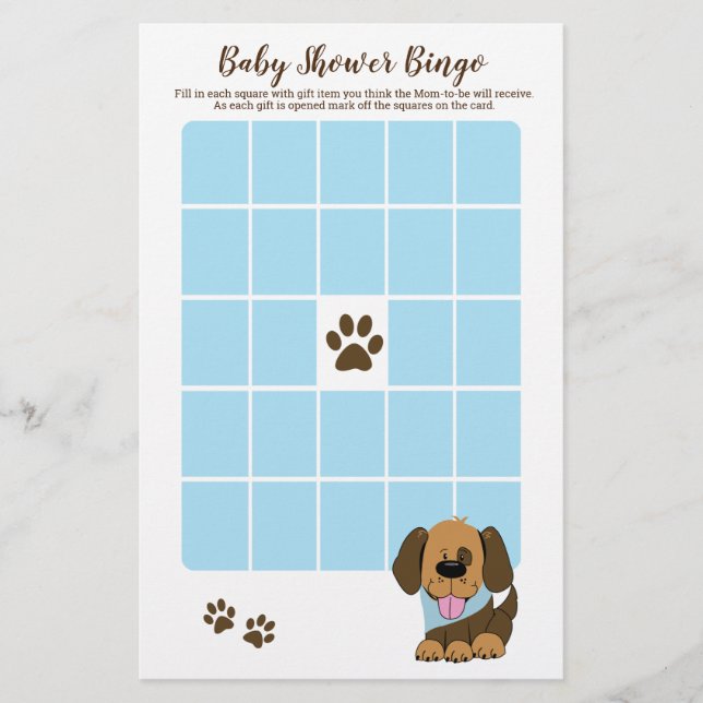 Joli Chien Chien Chien Baby shower Bingo Jeu (Devant)