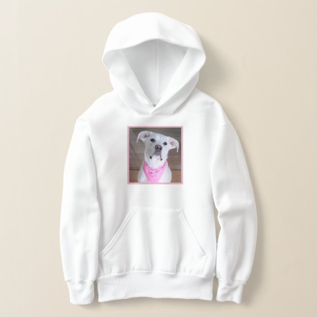 Joli chien en Sweat - shirt à capuche rose (Poser)