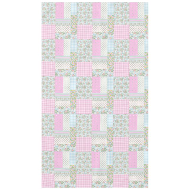 Joli chien rose Rose Faux Patchwork Nappe (Devant)