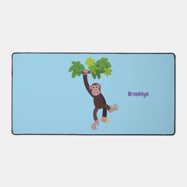Joli chimpanzé dans la jungle suspendu dessin anim (Recto)