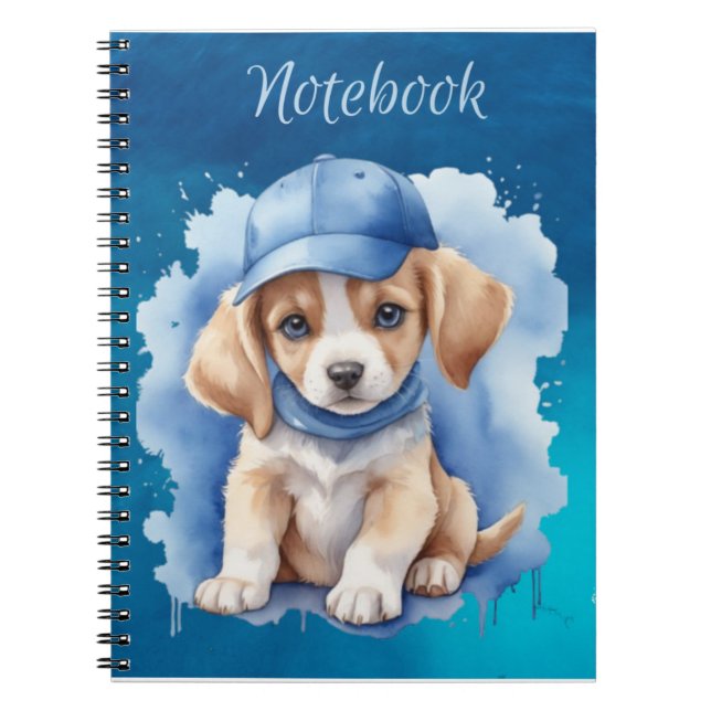 Joli Chiot Blue Eyes Flexible Oreilles Carnet Spir (Devant)
