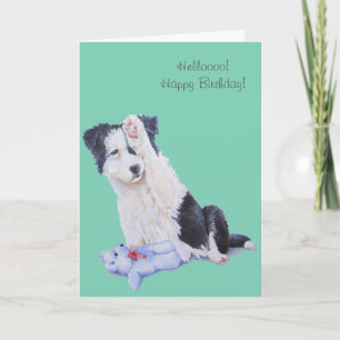 Joli chiot collie réaliste chien art carte d'anniv