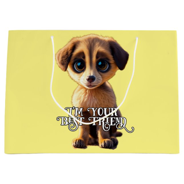 Joli chiot Grand sac cadeau (Devant)