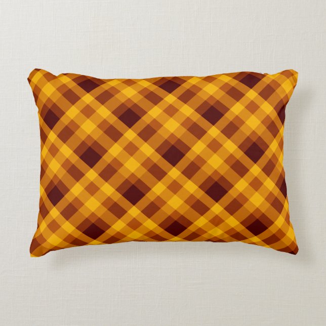 Joli Citrouille Orange Plaid Coussin (Devant)