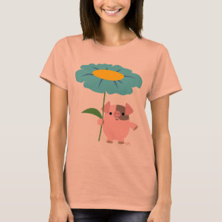 Joli Cochon De Cartoon Avec T-shirt Femme Cadeau (