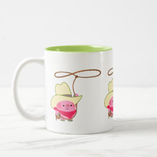 Joli Cochon De Cochon De Bois De Carton Avec Mug D