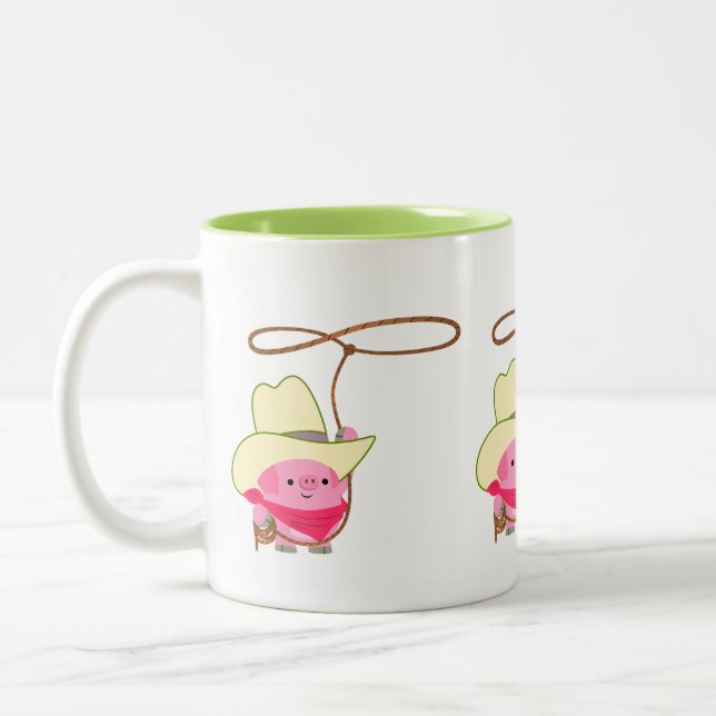 Joli Cochon De Cochon De Bois De Carton Avec Mug D (Gauche)
