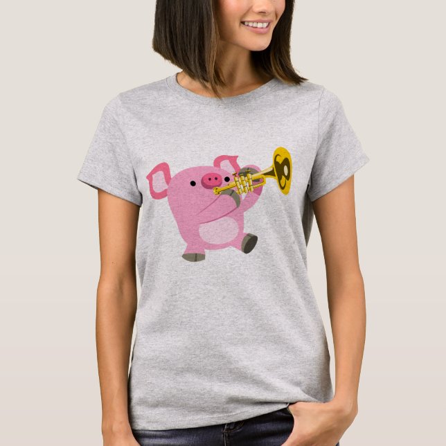 Joli cochon de dessin Jouer T-shirt femmes de trom (Devant)