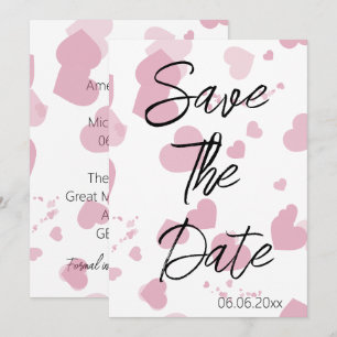 Joli coeur d'amour rose Enregistrer la date Carte