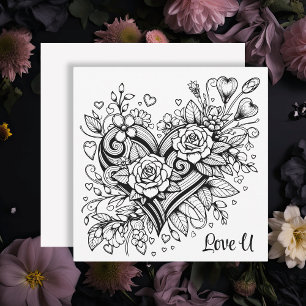 Joli Coeur et Fleurs vous aiment   Page Couleur