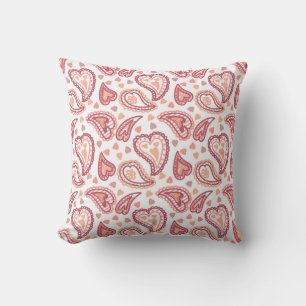 Joli Coeur Paisley Valentines Aimer Jeu Oreiller