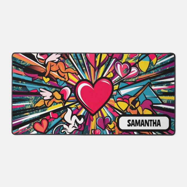 Joli coeur rose nom personnalisé mignon (Recto)