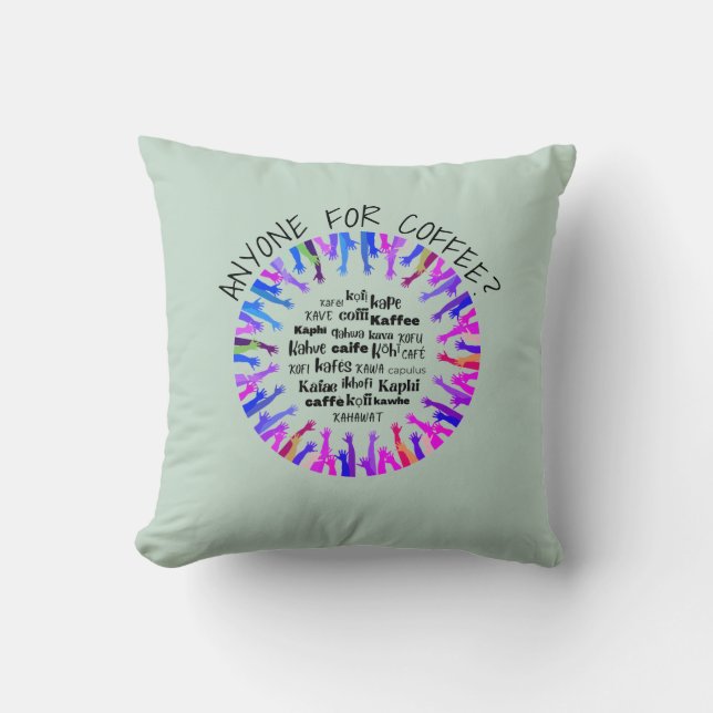 JOLI COFFEE POUR TOUT LE MONDE Coussin Jeté (Recto)